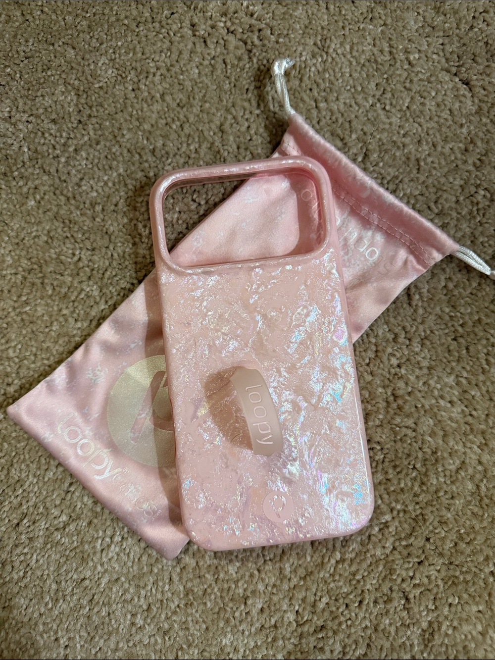 Loopy Case Blush Moonstone Phone Case Righty  for iPhone 17 pro max